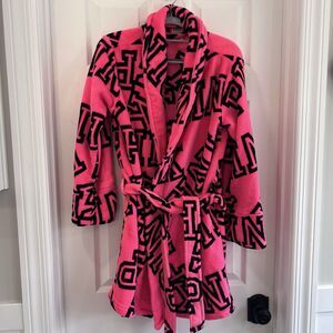 2017 Victoria’s Secret PINK Cozy Bath Robe Small / XS Hot Pink Y2K Vintage